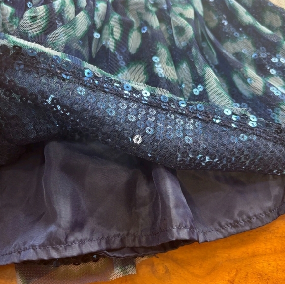 ​Justice Girls Blue Leopard Sparkle Tulle Skort - Size 7 - Picture 4 of 7